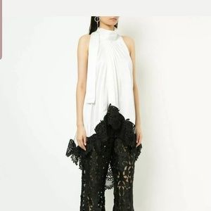 Self-Portrait pleated fleared top